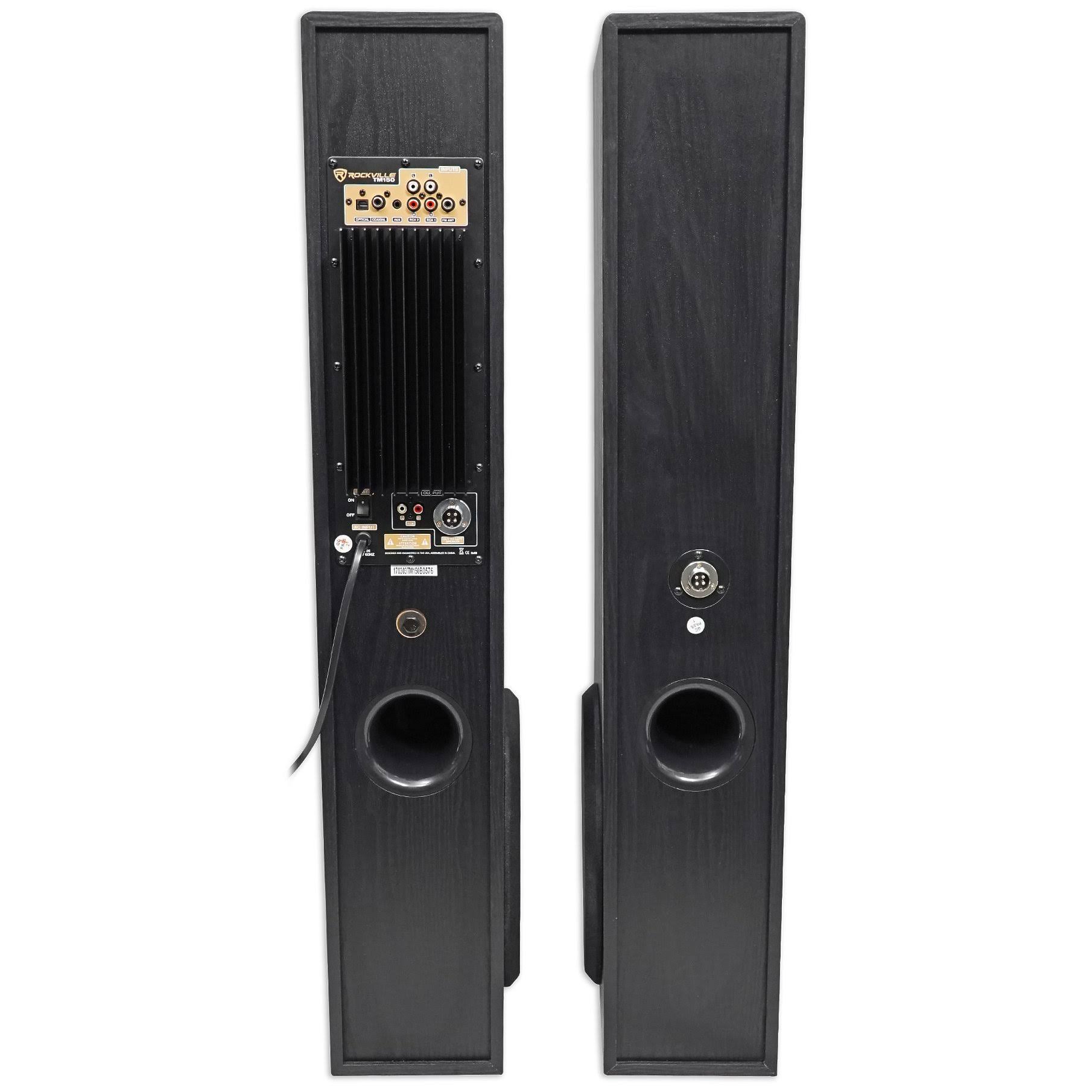 Rockville TM150B Black Home Theater System Tower Speakers 10x22 Sub/Blueooth/USB
