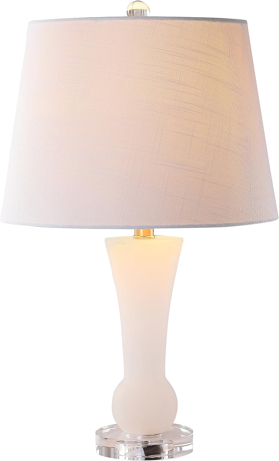 JONATHAN Y JYL5021A Eliza 23 Alabaster LED Table Lamp Glam Transitional Bedside Desk Nightstand Lamp for Bedroom Living Room Office College Bookcase LED Bulbs Included, White