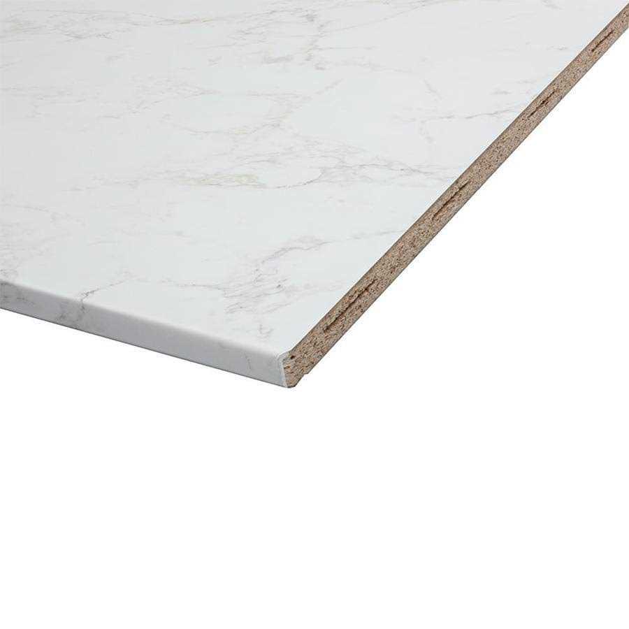 Stretta 10-ft x 25.5-in x 1.125-in White Marble Left-Hand Miter-Cut Laminate Countertop - Shop Hardware Tools Online Store