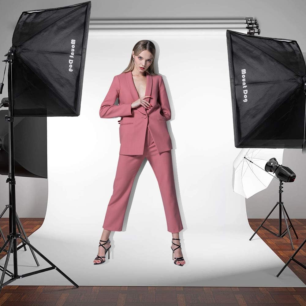 MOUNTDOG LED Softbox Photography Lighting Kit with 20"X28" Reflector Professional Photo Studio Equipment and 80W 6500K New Corn Light Bulbs for Portraits Fashion and Video Shooting Pack of 2