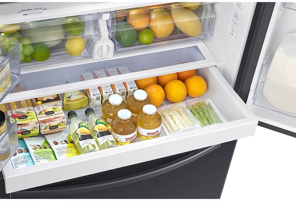 SAMSUNG RF28T5001SG 28 cu. ft. Large Capacity 3-Door French Door Refrigerator in Black Stainless Steel