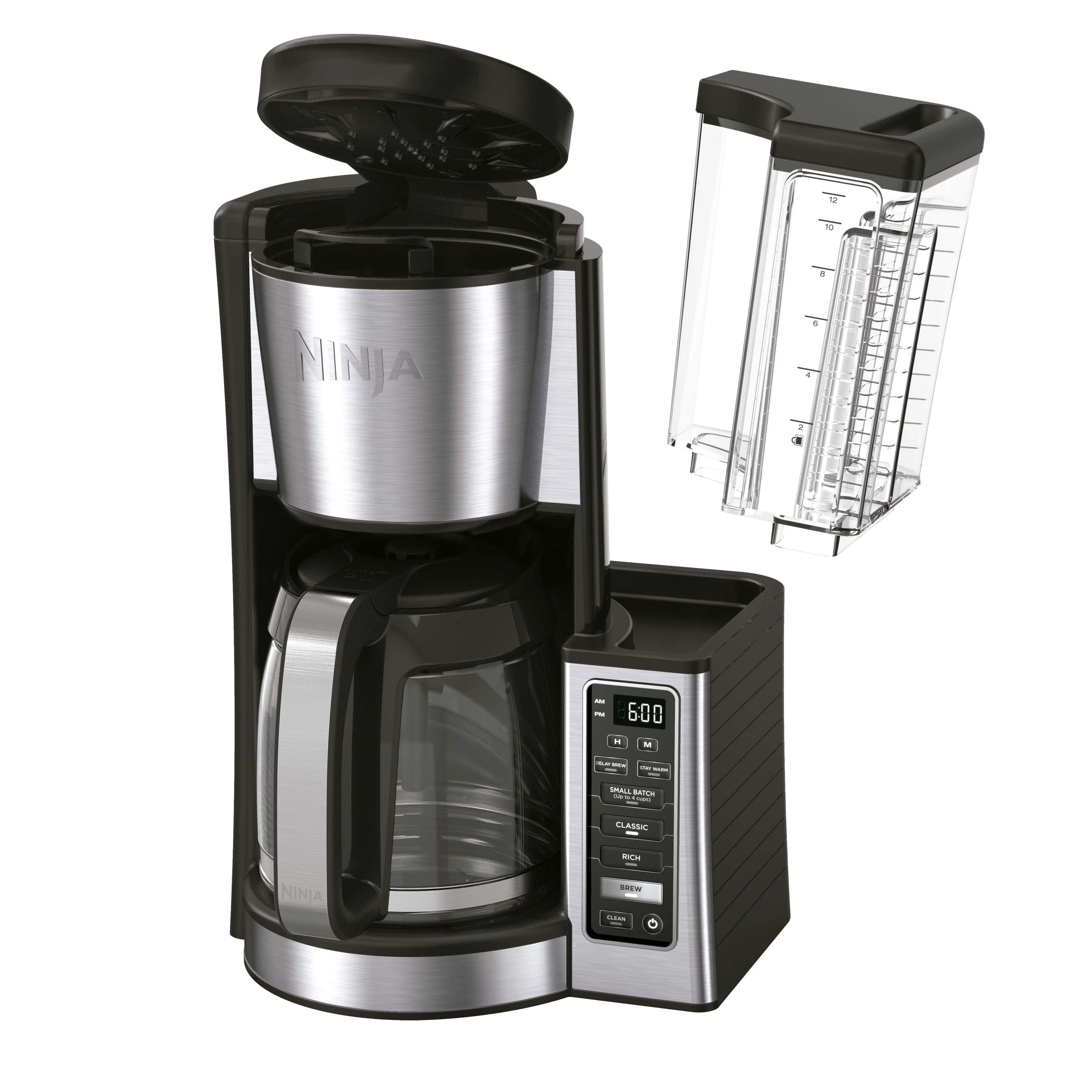 Ninja® 12-Cup Programmable Coffee Maker, Glass Carafe, Stainless Steel, CE250