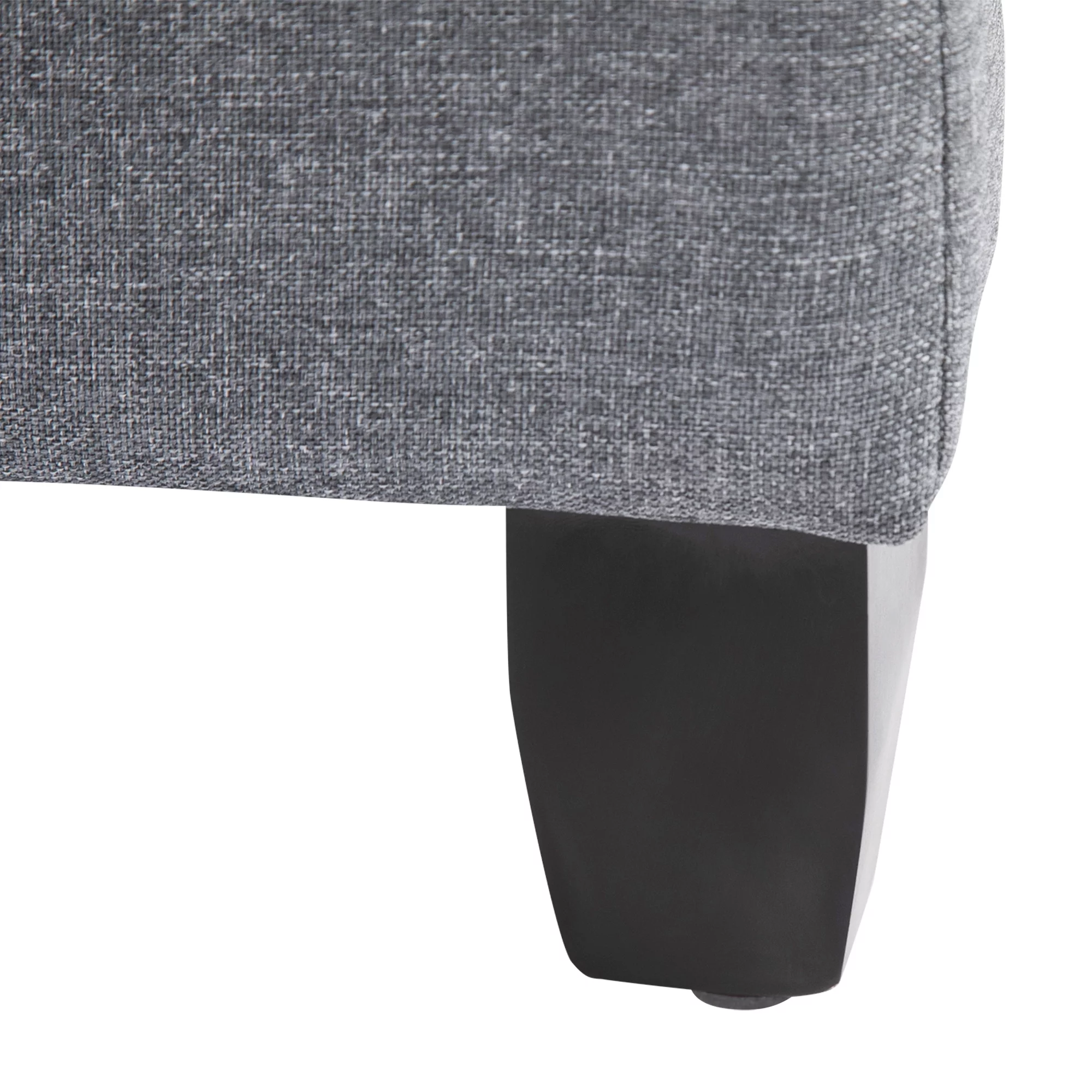 HOMCOM Half Moon Storage Ottoman, Upholstered End of Bed Bench with Lift Lid and Wood Legs, Button Tufted Storage Bench for Living Room, Entryway or Bedroom, Gray