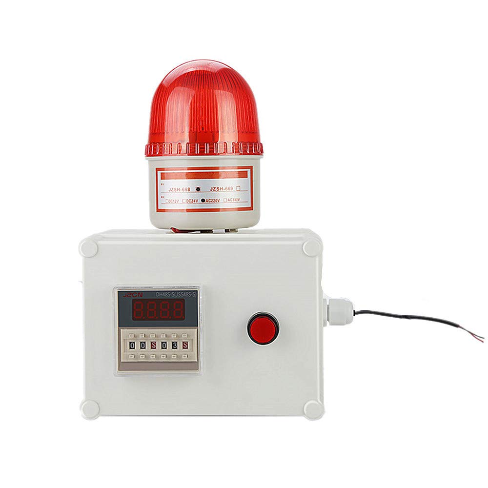 Industrial Cycle Timing Siren Alarm Sound Light Alarm Automatic Cycle Timer Audible Alarm Timed Reminder 110dB Voice Flashing Light 10W (AC220V)