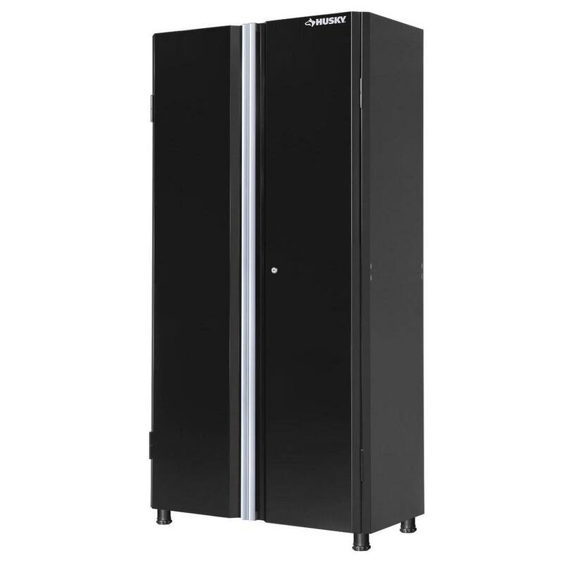 Ready-to-Assemble 24-Gauge Steel Freestanding Garage Cabinet in Black (36.6 in. W x 72 in. H x 18.3 in. D)