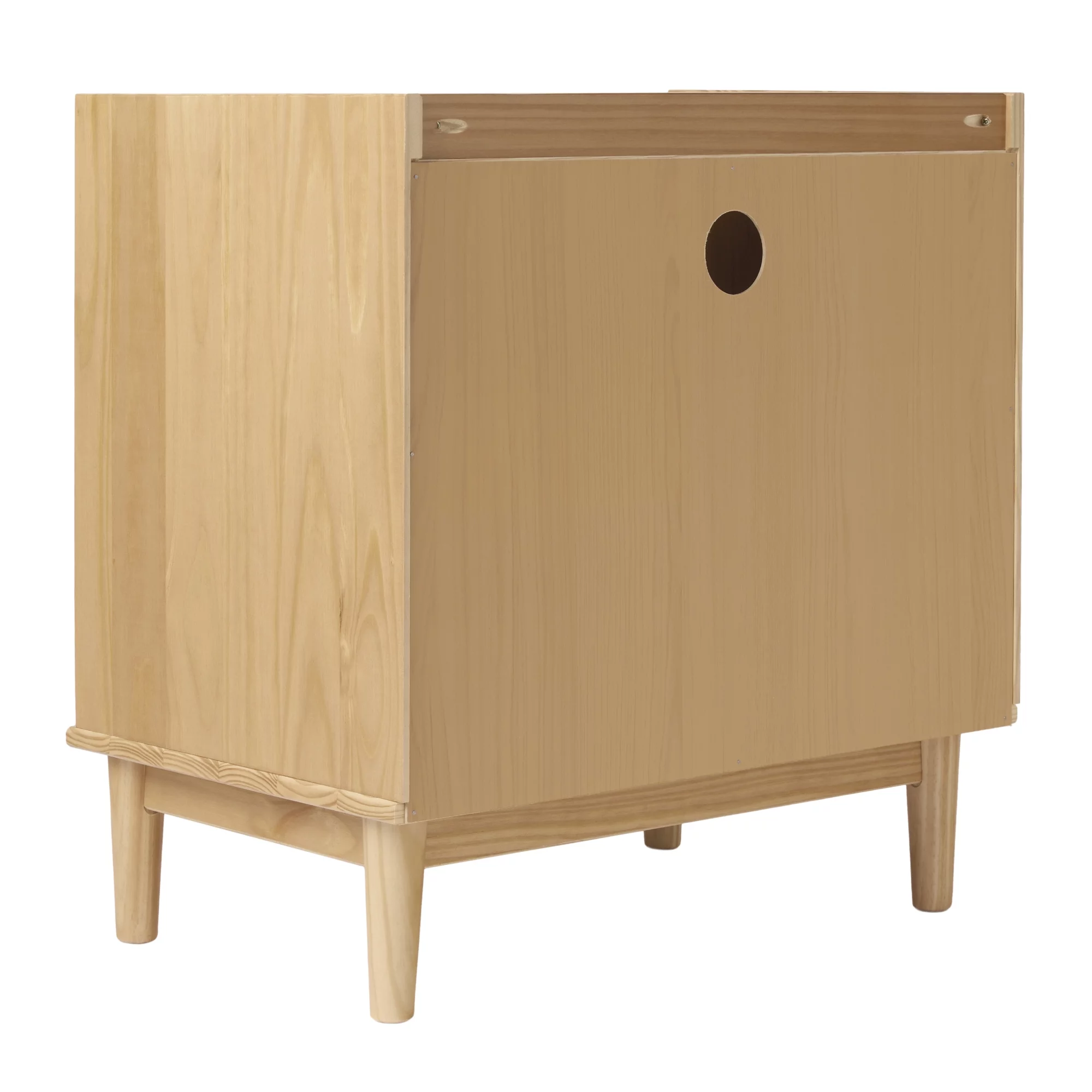 Walker Edison Mid-Century Modern 2-Drawer Wood Nightstand, Natural Pine
