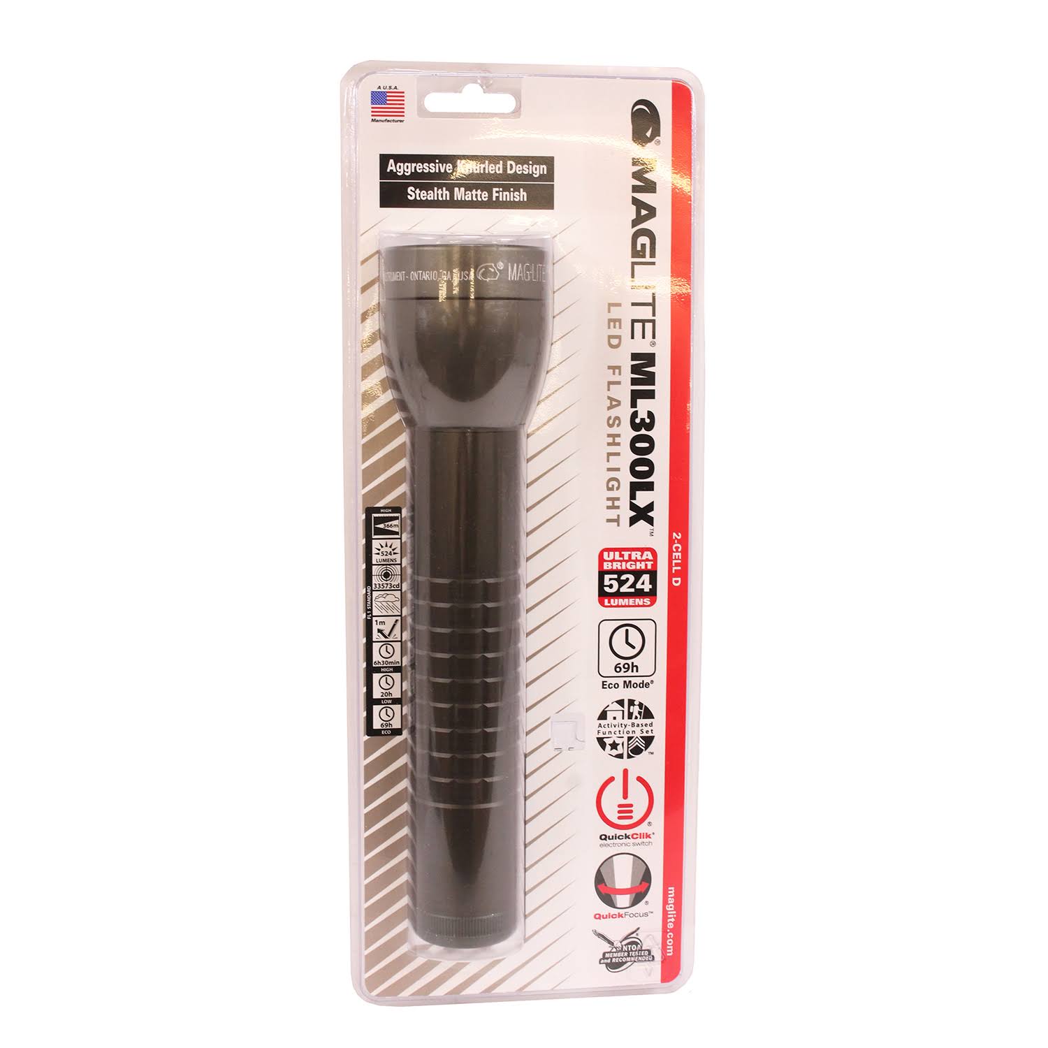 Maglite ML300LX LED 2-Cell D Flashlight, Foliage Green