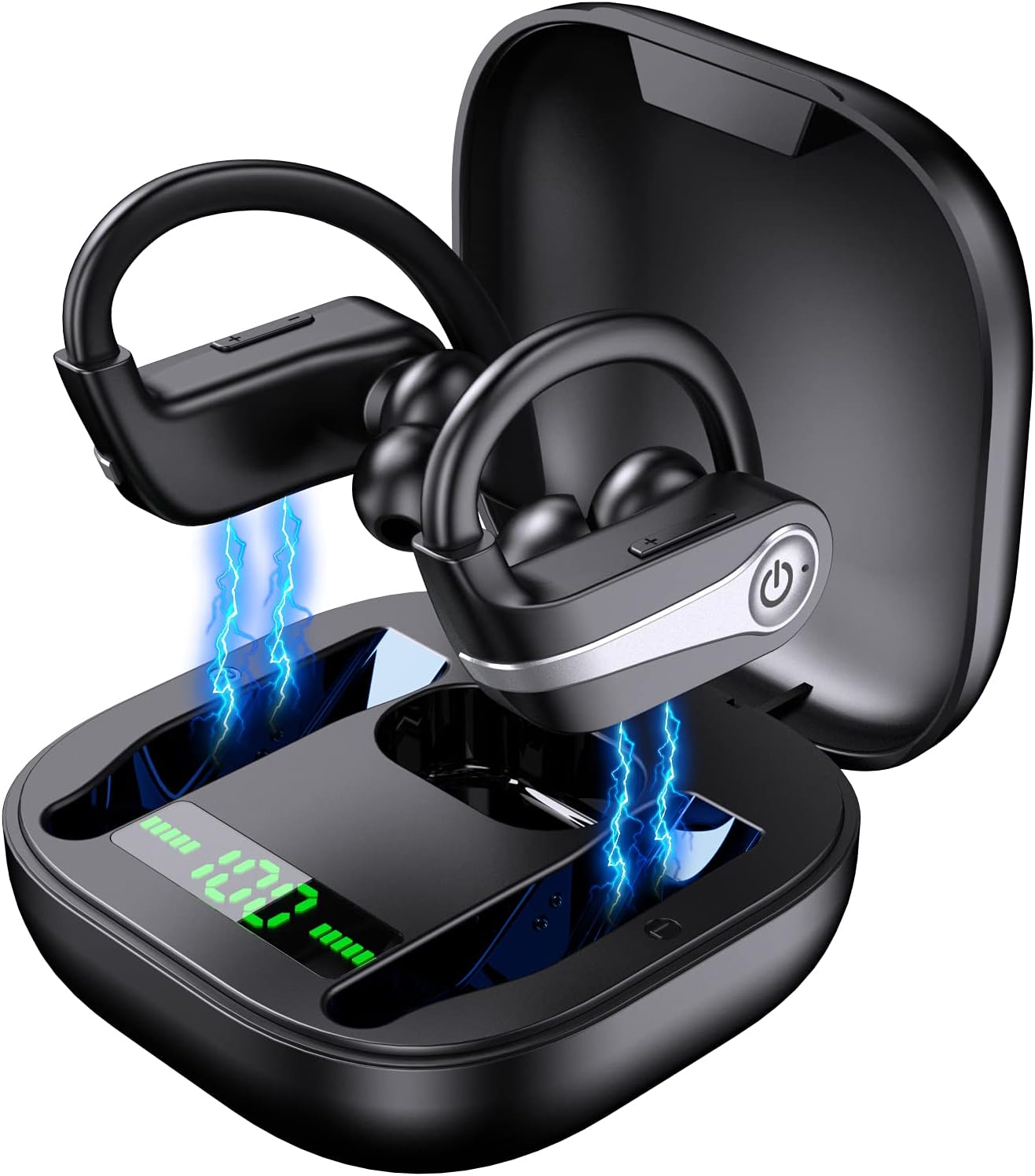 Wireless Earbuds, Bluetooth 5.1 Wireless Headphones Sports Wireless Earphones in Ear Noise Cancelling Earbuds with Mic Deep Bass Sport Earhooks IP7 Waterproof 40H Playtime Headset for Running Sports Pack of 2