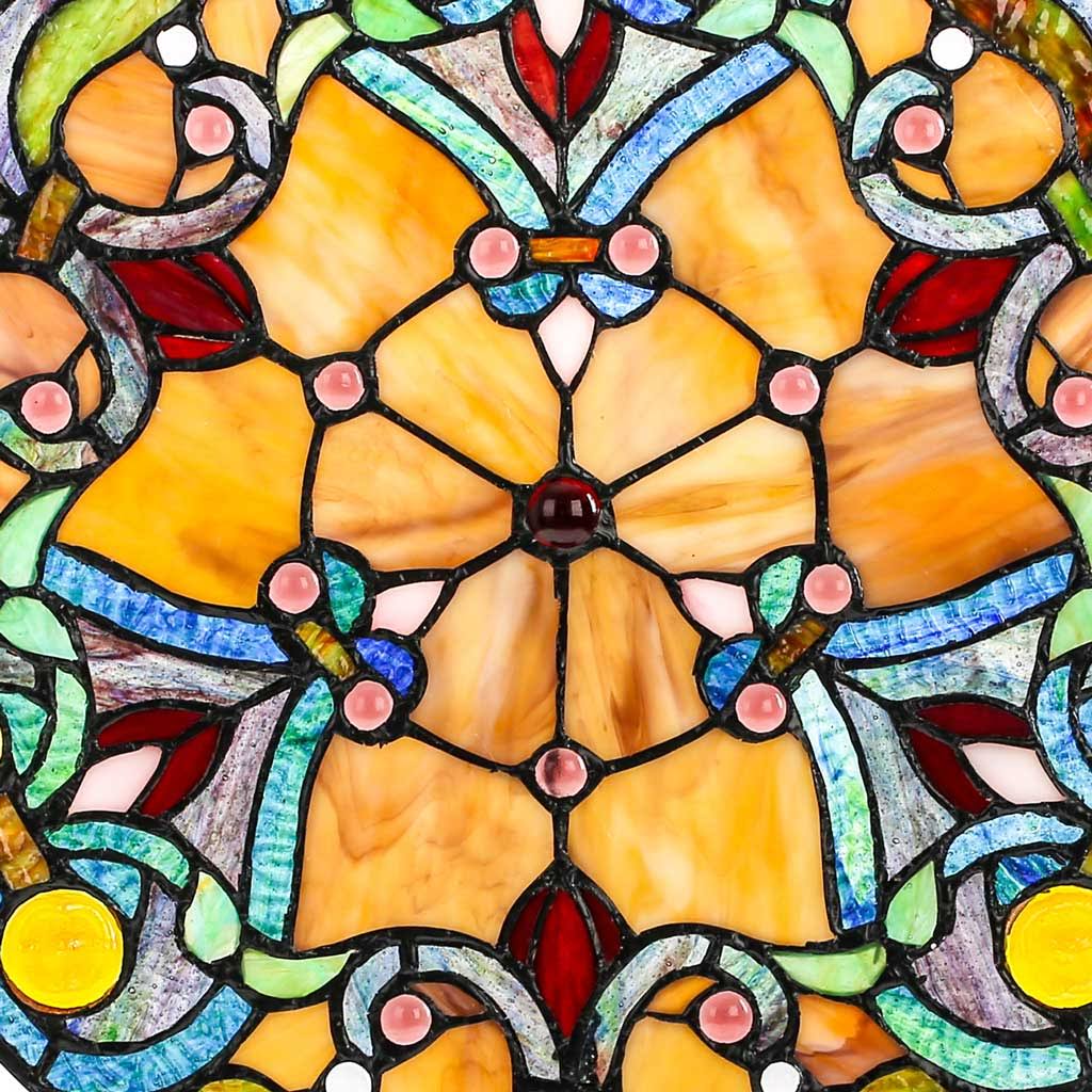 River of Goods Webbed Hearts Stained Glass Panel Lamp