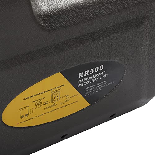LOYALHEARTDY Refrigerant Recovery Machine AC Oil-Less Portable Refrigerant Recycling Machine HVAC Refrigerant Recovery Unit Air Conditioning Repair Tool for Both Liquid and Vapor Refrigerant