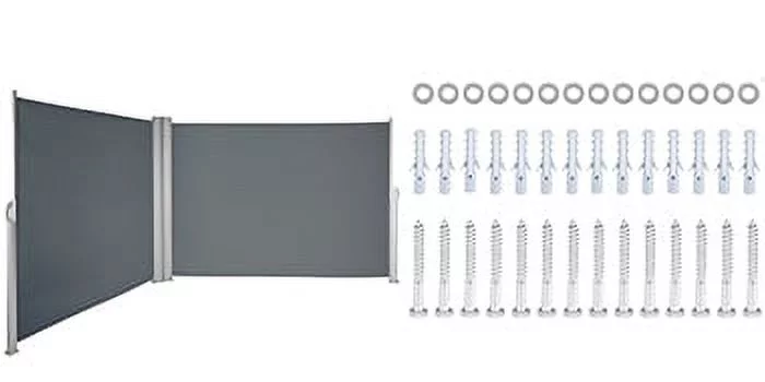 BENTISM Retractable Side Awning Patio Screen Retractable Fence 63x236inch Privacy Screen - Curated Treasures Market