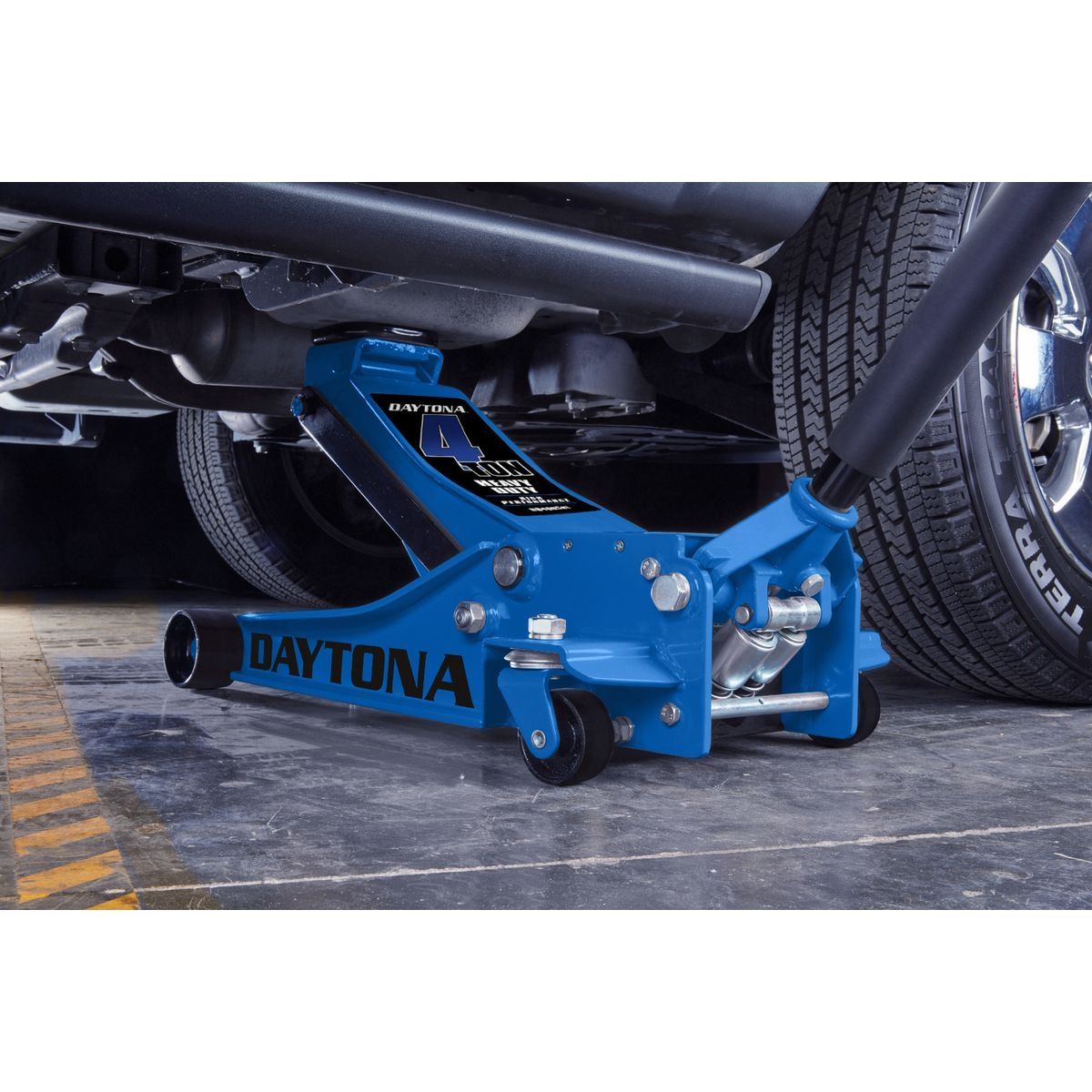 DAYTONA 4 Ton Professional Floor Jack with RAPID PUMP, Blue