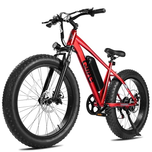 Racer Plus Adult Electric Bicycle, Peak 1000W Motor Electric Bike for Adults, Up to 28MPH 65Miles, 26x4.0 Fat Tire Electric Mountain Bike with 48V 13AH Battery, 7 Speed Front Suspension E Bike