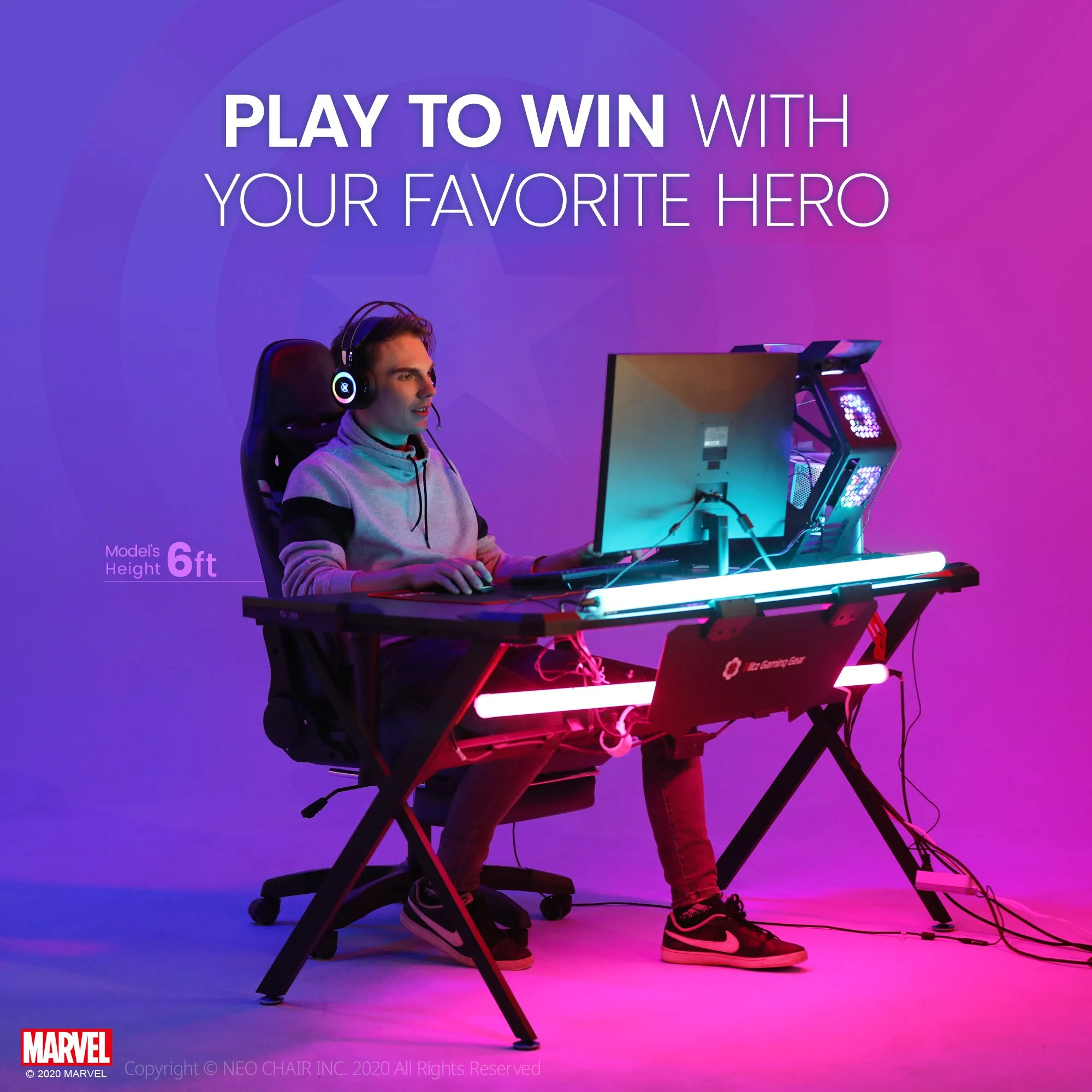 Neo Chair MARVEL Prime Series Ergonomic High-Back Gaming Chair, Captain America