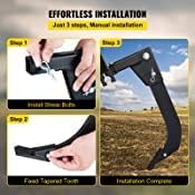 VEVOR Hitch Mounted Ripper, 18" Shank Length Box Scraper Shank, 4 Hole Site Box Blade for Tractor, 2 Locating Pins Ripper Shank, 2 Plough Tips Box Blade Shank Teeth Pack of 2