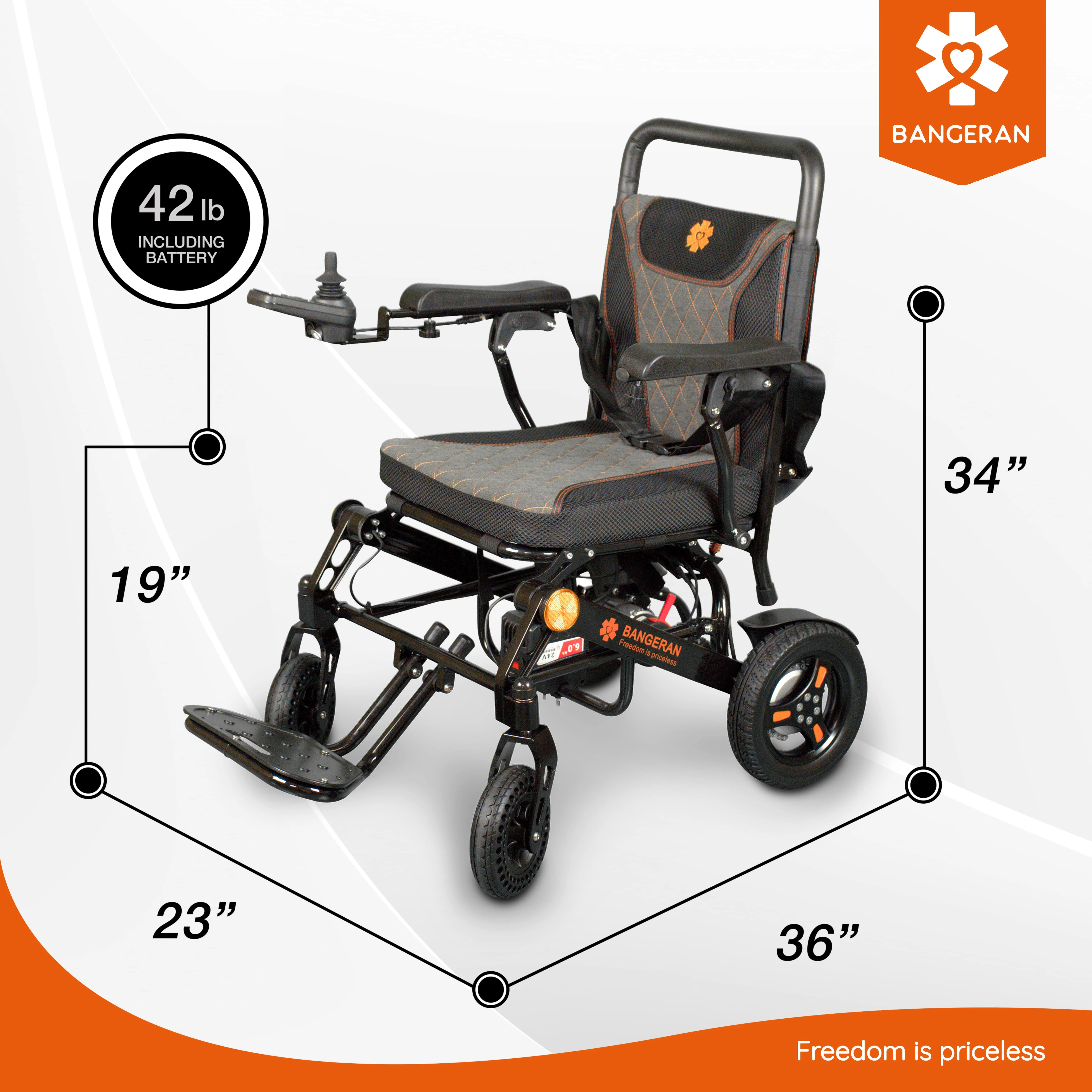Pegasus Ultra Lightweight Foldable Pediatric Electric Wheelchair | Wheelchairs for Children & Small-Statured People | Wheelchair Accessories - Digital Joystick with USB Port & Headlight | Black - Curated Treasures Market