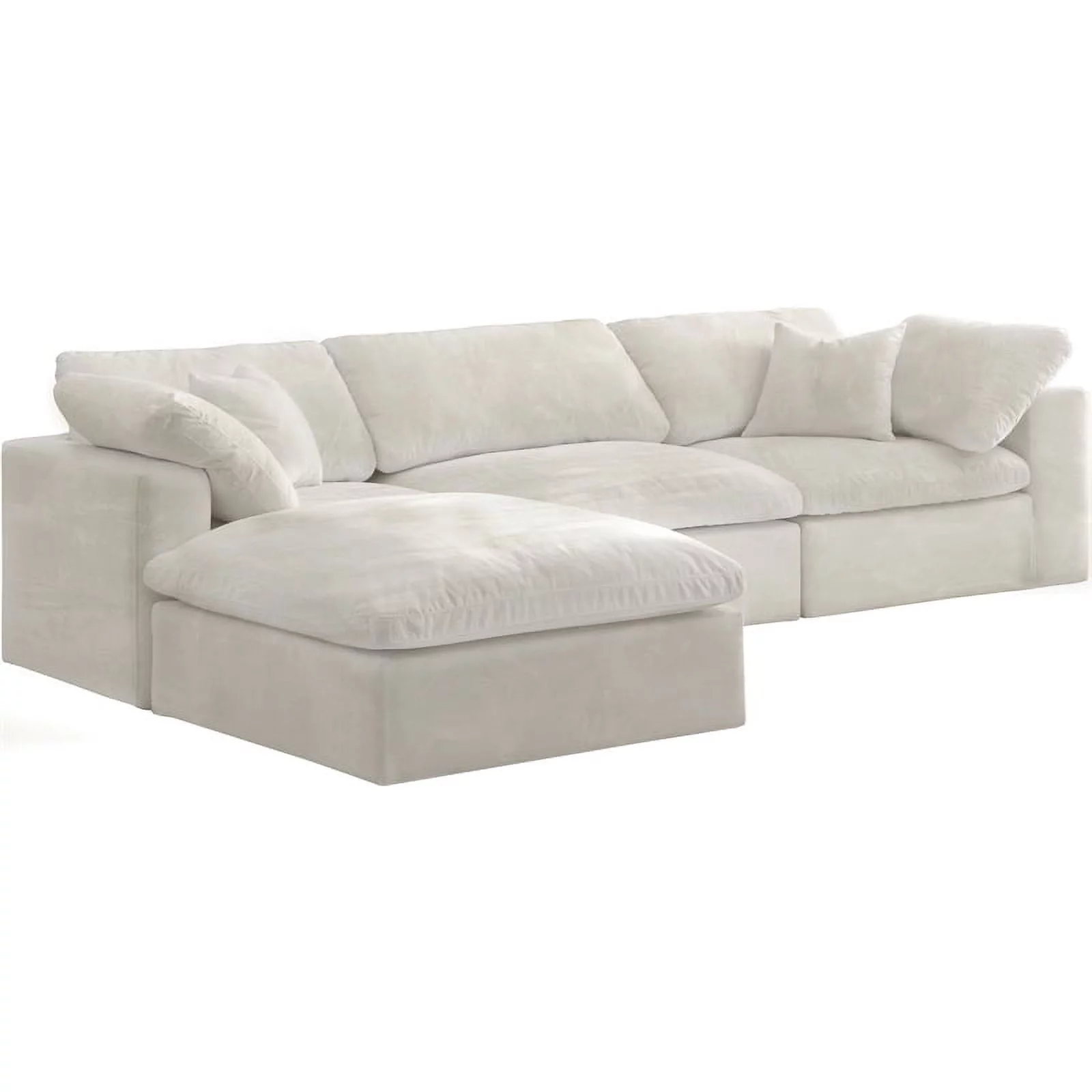 Meridian Furniture Cozy Cream Velvet Modular Sectional
