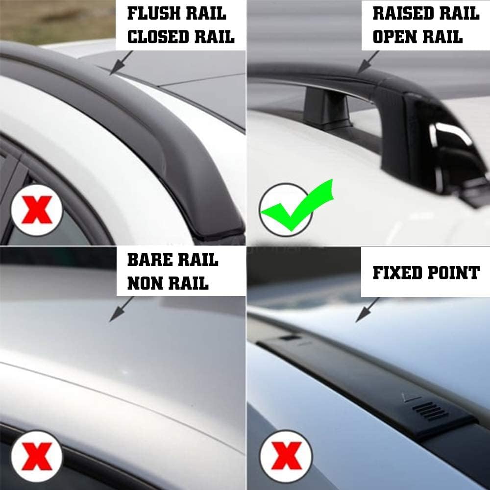 Otherya Aero Aluminum Universal 56'' Roof Rack Cross Bars, Existing Raised Side Rail with Gap -200 lbs Load Capacity