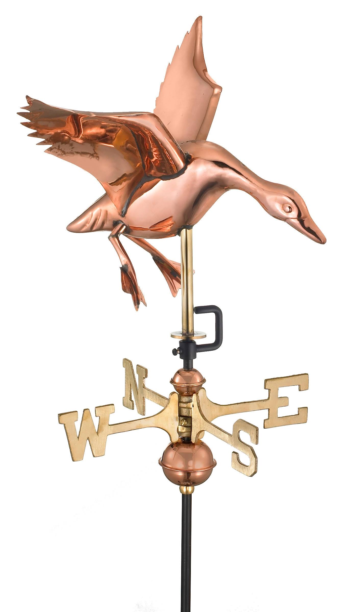 Good Directions Polished Copper Roof-Mount Landing Duck Weathervane