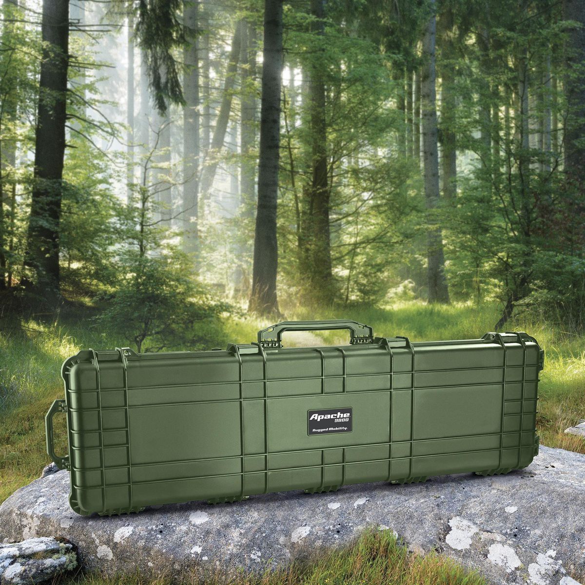 APACHE 9800 Weatherproof Protective Rifle Case, Long, Tan