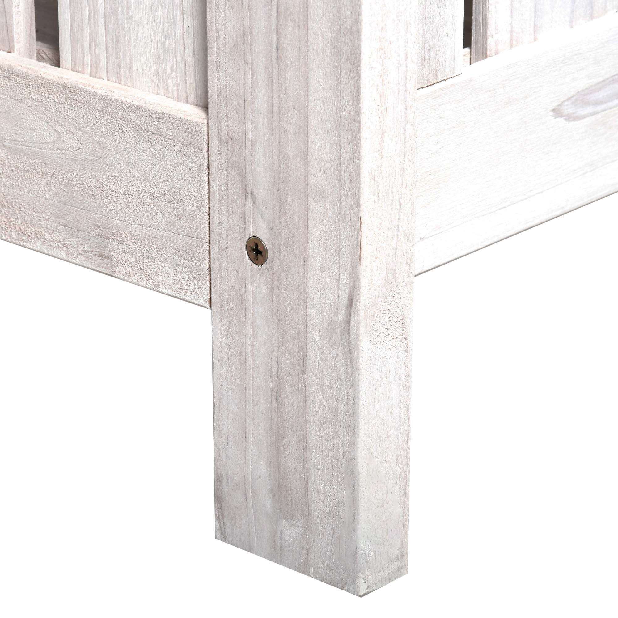 Outsunny Patio Wooden Bench with Storage Box, 29 Gallon Outdoor Storage Bench, Large Entryway Deck Box w/ Unique X-Shape Back, for Deck, Porch & Balcony, White