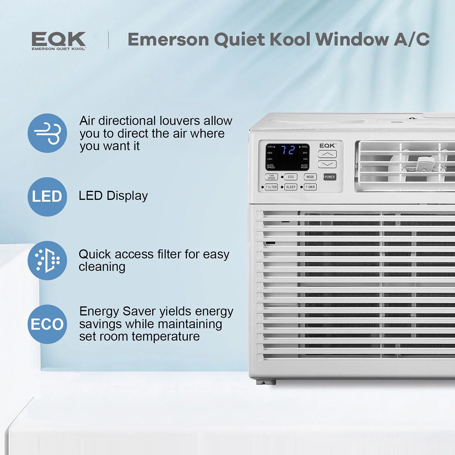 Emerson Quiet Kool 14,000 BTU 230-Volt Window Air Conditioner with Remote, White