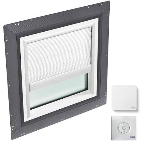 Velux QPF Self-Flashed Skylight - 22x46, Tempered - LoE3 W Solar Double Pleated Blind, Green