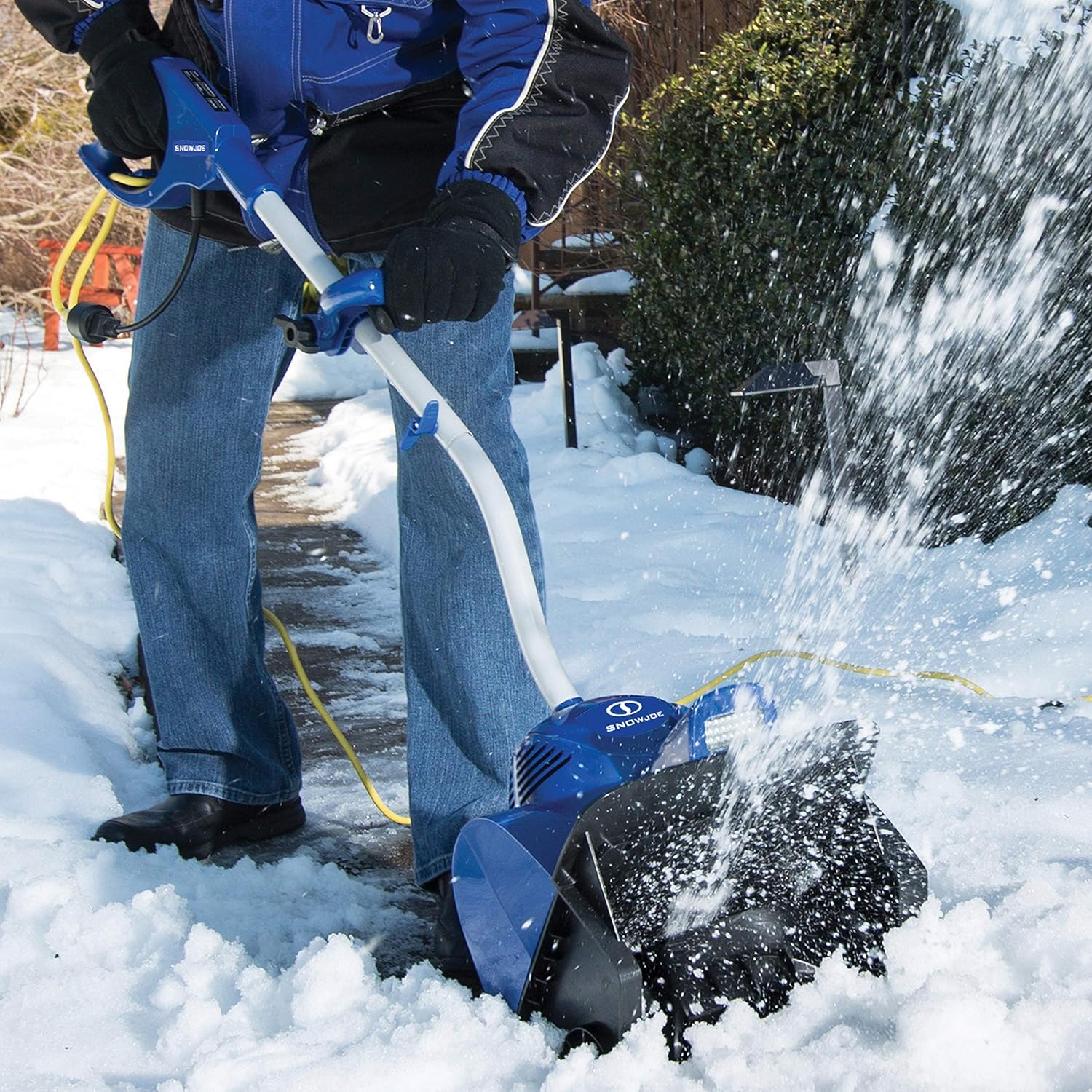 Snow Joe 324E 11-Inch 10 Amp Electric Snow Shovel w/Headlights, Blue Pack of 2