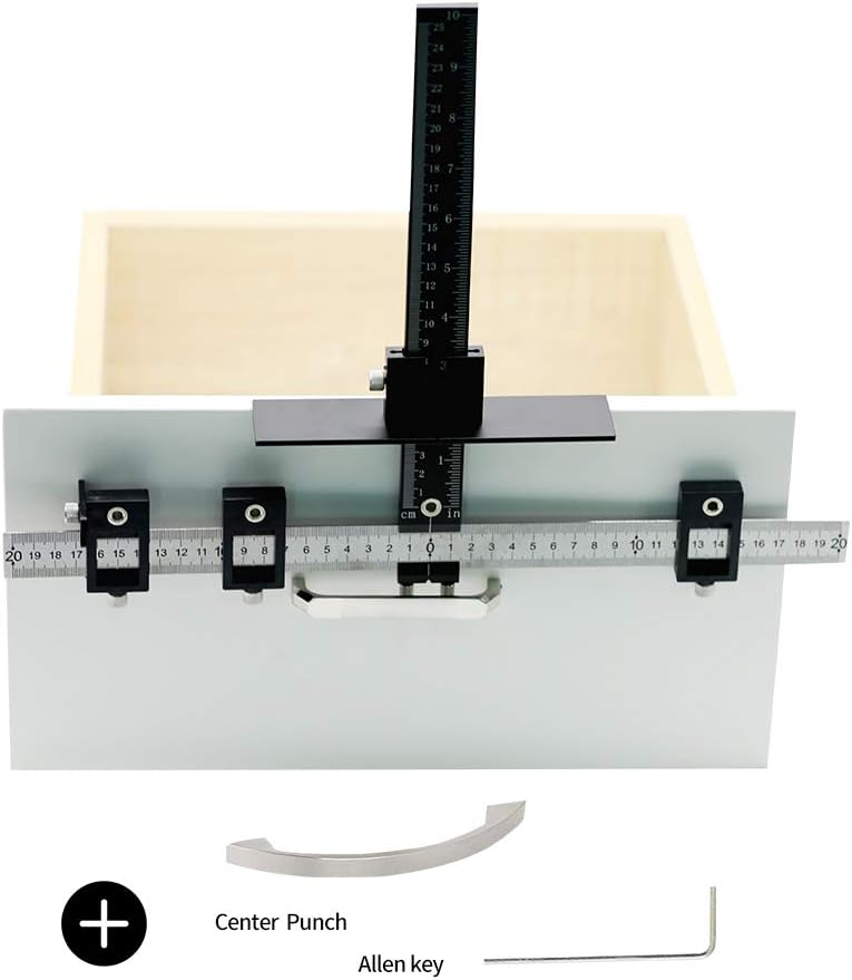 ASCENDAS Cabinet Hardware Jig, Aluminum Alloy Cabinet Jig for Handles and Pulls, Drill Guide Sleeve Drawer Pull Jig Tool for Cabinet Doors Knobs and Drawer Pulls