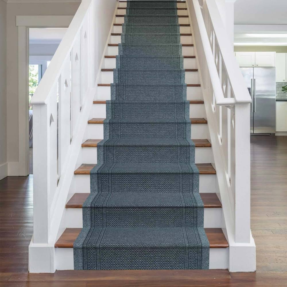 runrug USA Aztec Gray Stair Carpet Runner Length: 18 foot, WIDTHS: