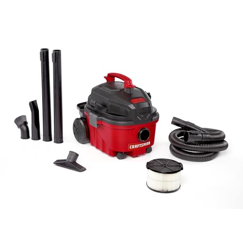 CRAFTSMAN CMXEVBE17040 4 Gallon 5.0 Peak HP Wet/Dry Vac, Portable Shop Vacuum with Attachments