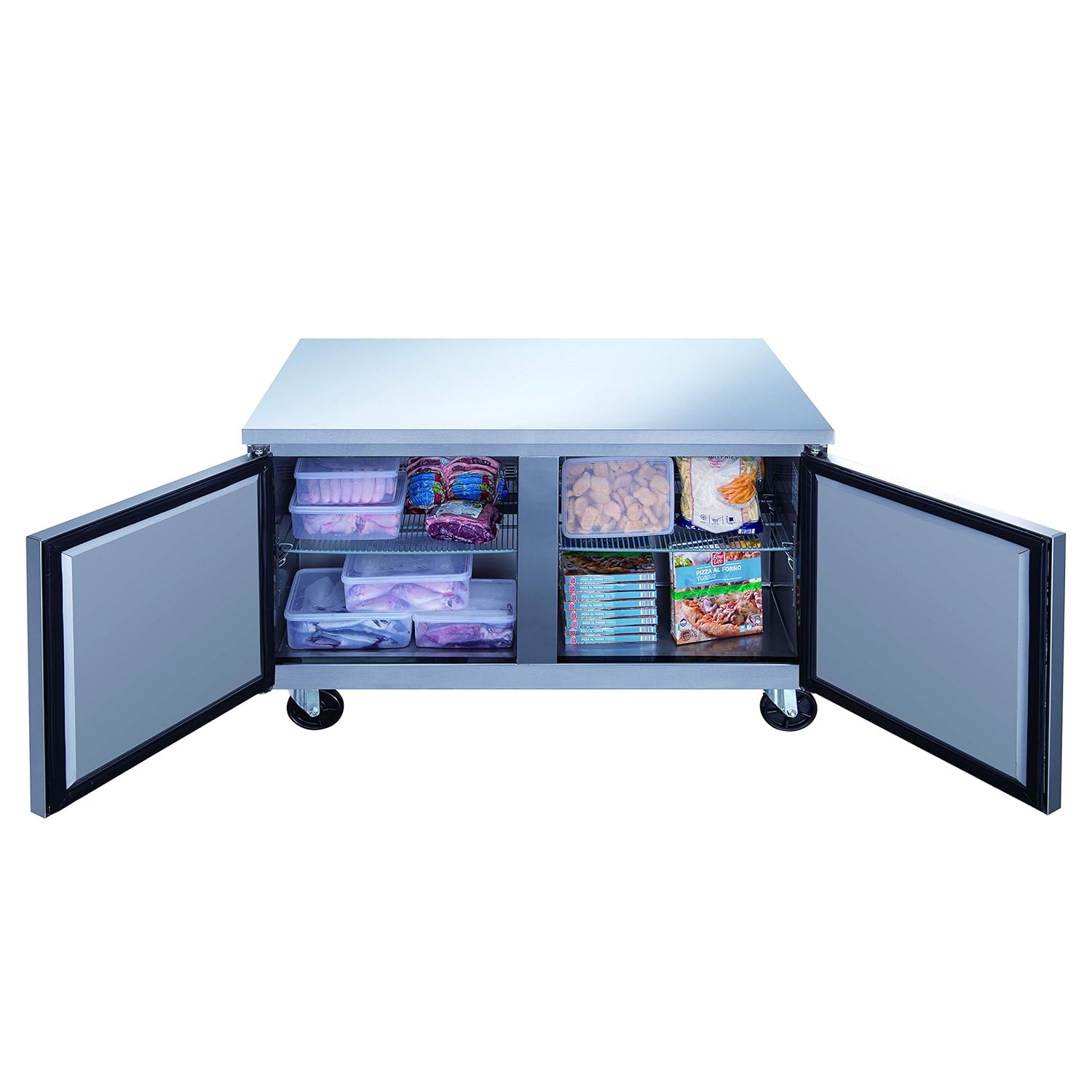 Dukers DUC48F 12.2 cu. ft. 2-Door Undercounter Freezer in Stainless Steel
