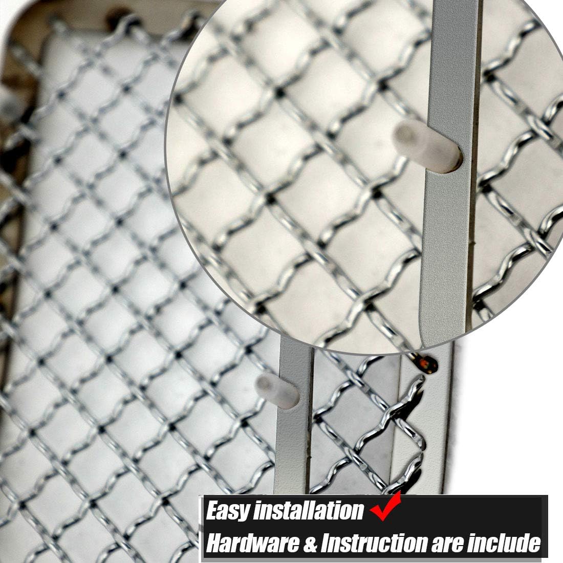 Bumper Mesh Grille Compatible with 2007-2014 Tahoe Avalanche Suburban Bottom Lower Mesh Grill Insert Stainless Steel Mesh Design (Not For Z71 and Hybrid Model)