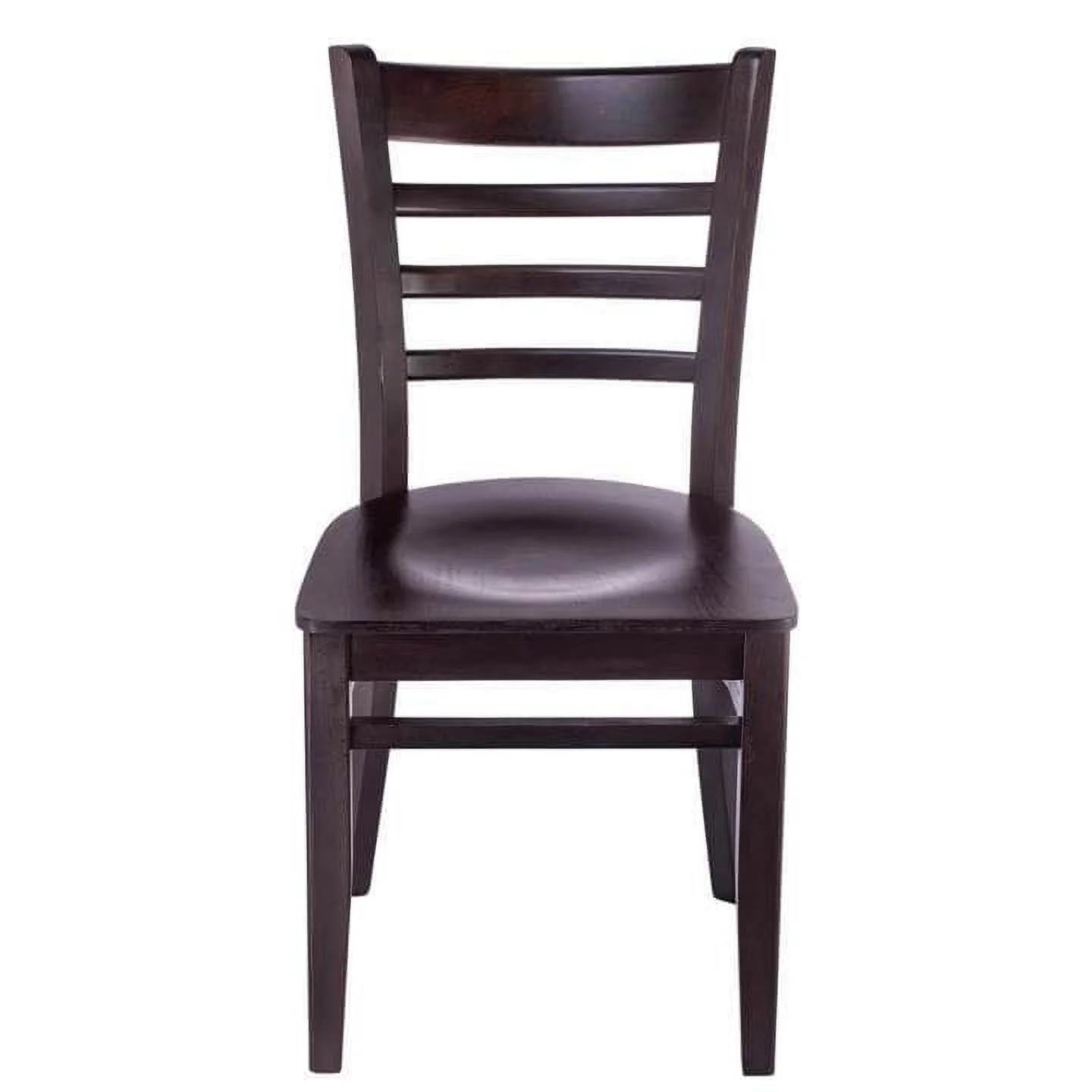 Ladderback Side Chair in Mahogany with Wood Seat (Set of 2)