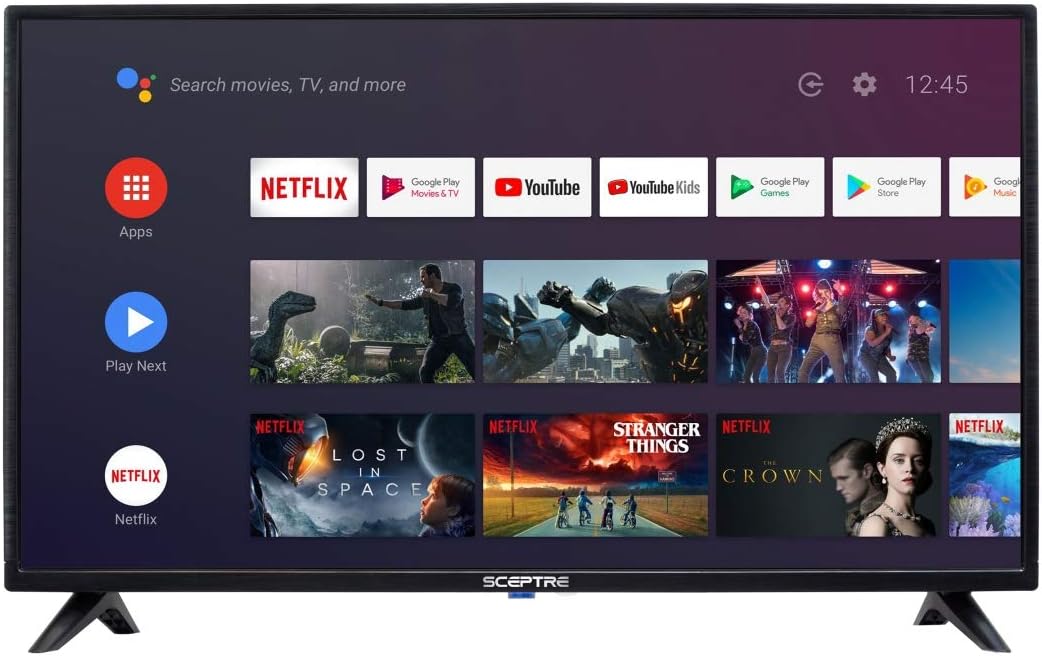 Sceptre Android TV 32-inch Smart LED HD TV Google Assistant Chromecast Bluetooth Remote, Machine Black 2020 (A322BV-SRC)