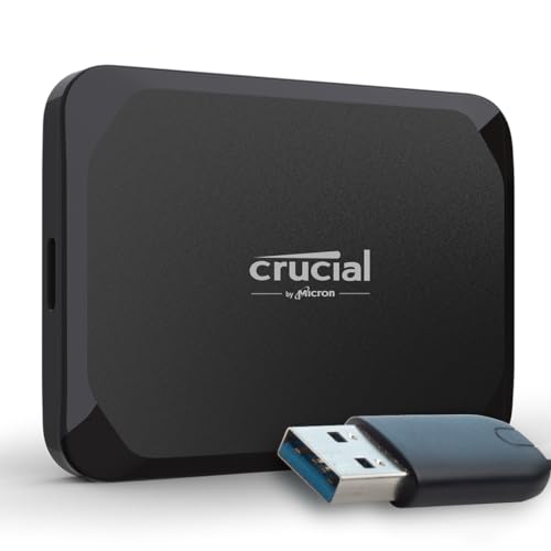 Crucial X9 2TB Portable SSD, Up to 1050MB/s, USB 3.2 USB-C, External Solid State Drive, Compatible with Windows, Mac, & Android, Reliable Storage for Games, Files, & Backups, Black - CT2000X9SSD902