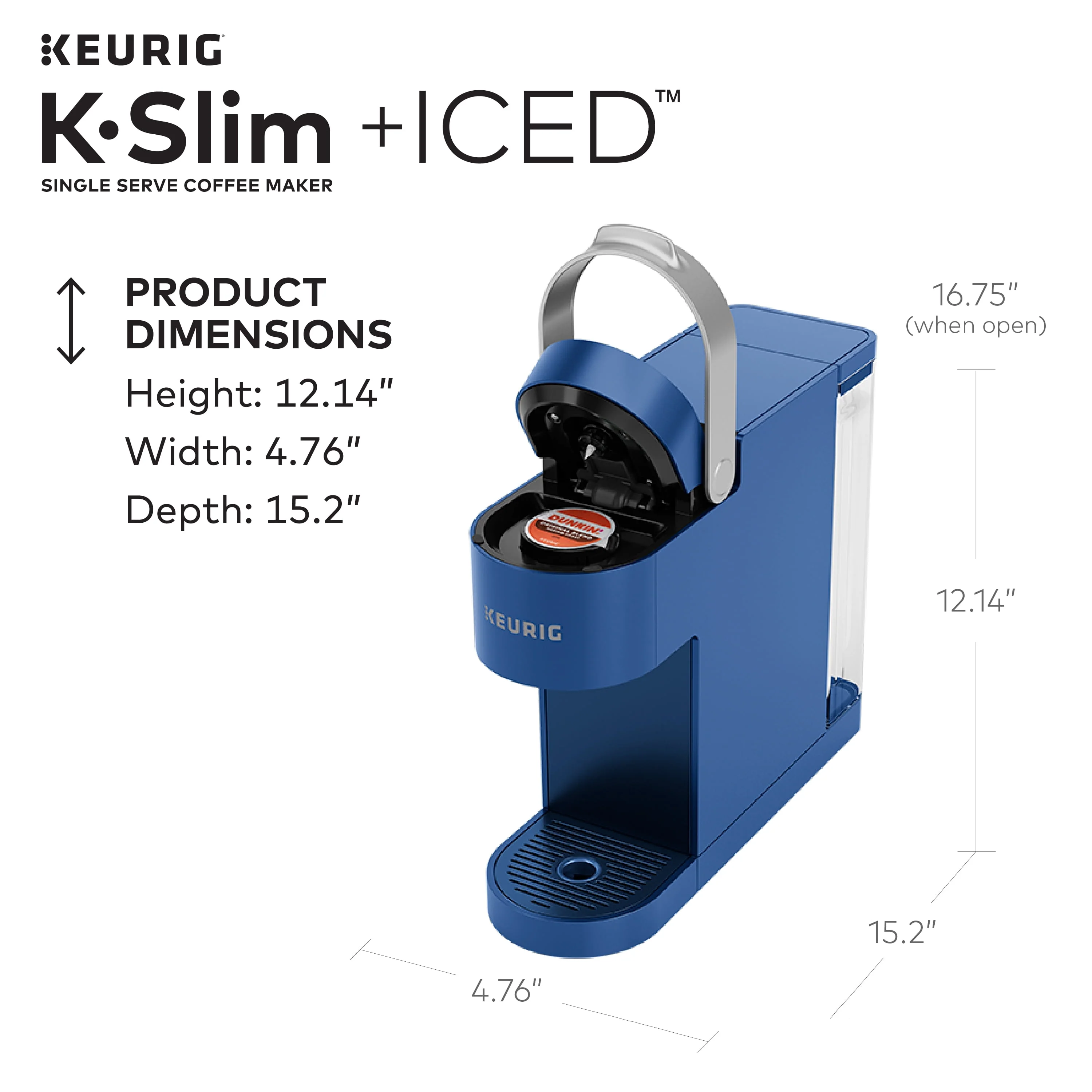 Keurig K-Slim + ICED Single-Serve Coffee Maker, Blue