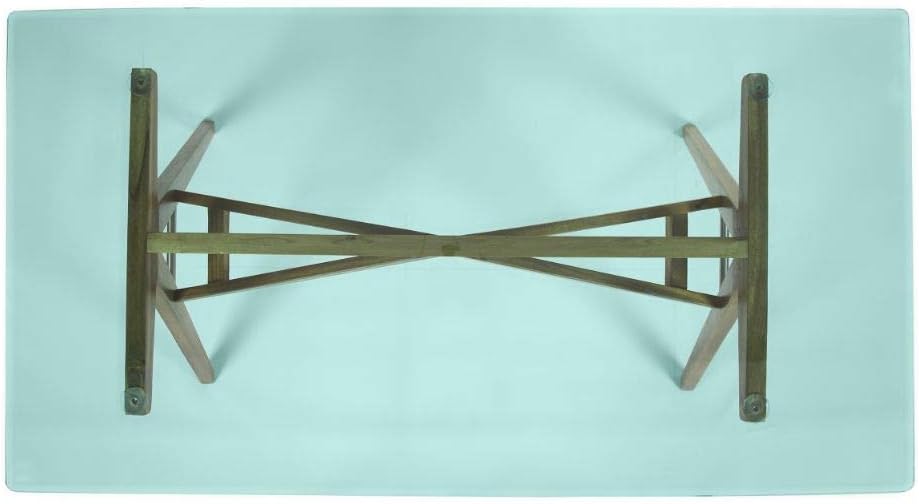 Christopher Knight Home Camila Mid-Century Tempered Glass Desk with Acacia Wood Frame, Dusk Grey / Natural Stained