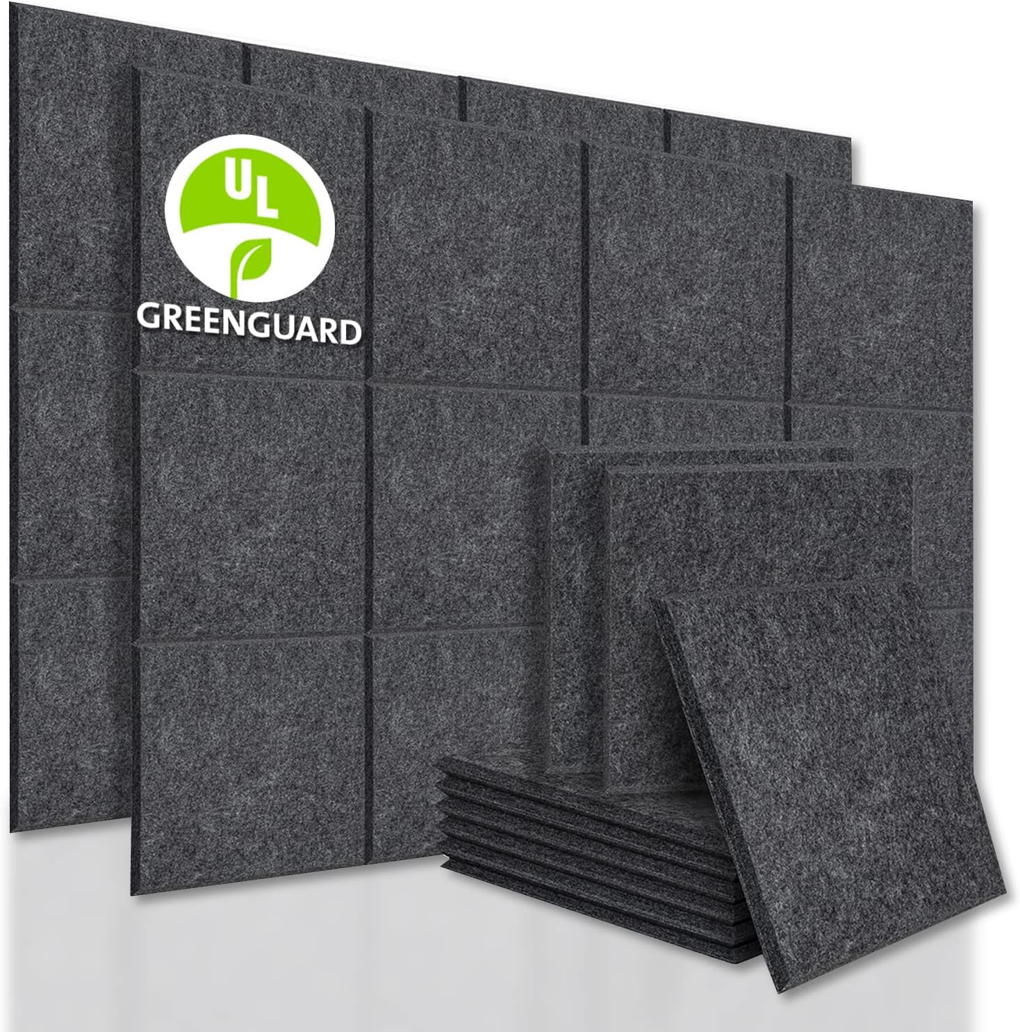 BUBOS 24 Pack Acoustic Panels Soundproof Wall Panels,12“x12“x0.4 Sound Absorbing Panels Acoustical Wall Panels Padding,Acoustic Treatment for Recording Studio,Office,Home Studio,White Pack of 2