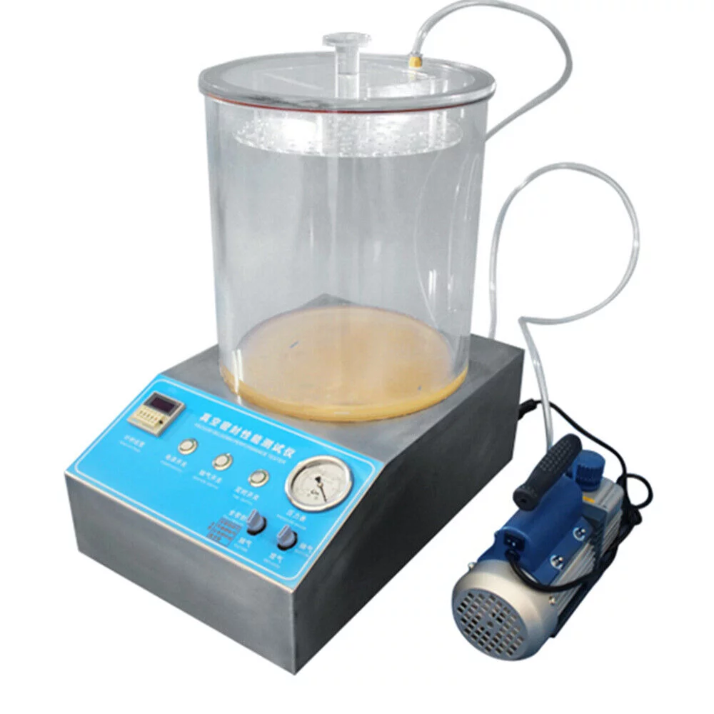 Vacuum Seal Tester Vacuum Sealing Performance Diagnostics Tester w/Vacuum Pump 270mmx270mmx200mm Suitable for Packaging Bags, Bottles 110V