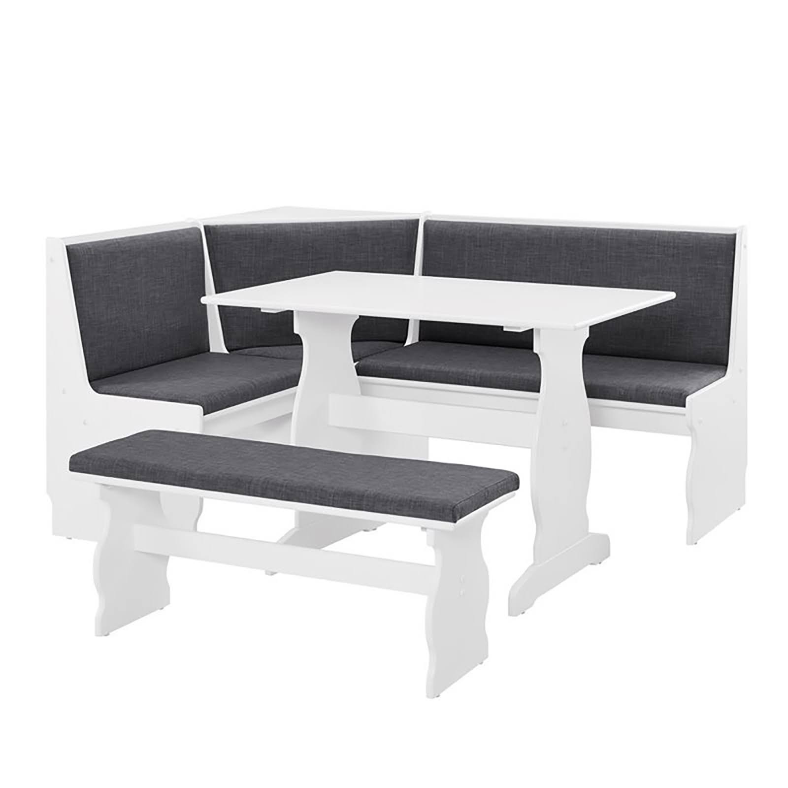 Riverbay Furniture Breakfast NOOK Set in Charcoal