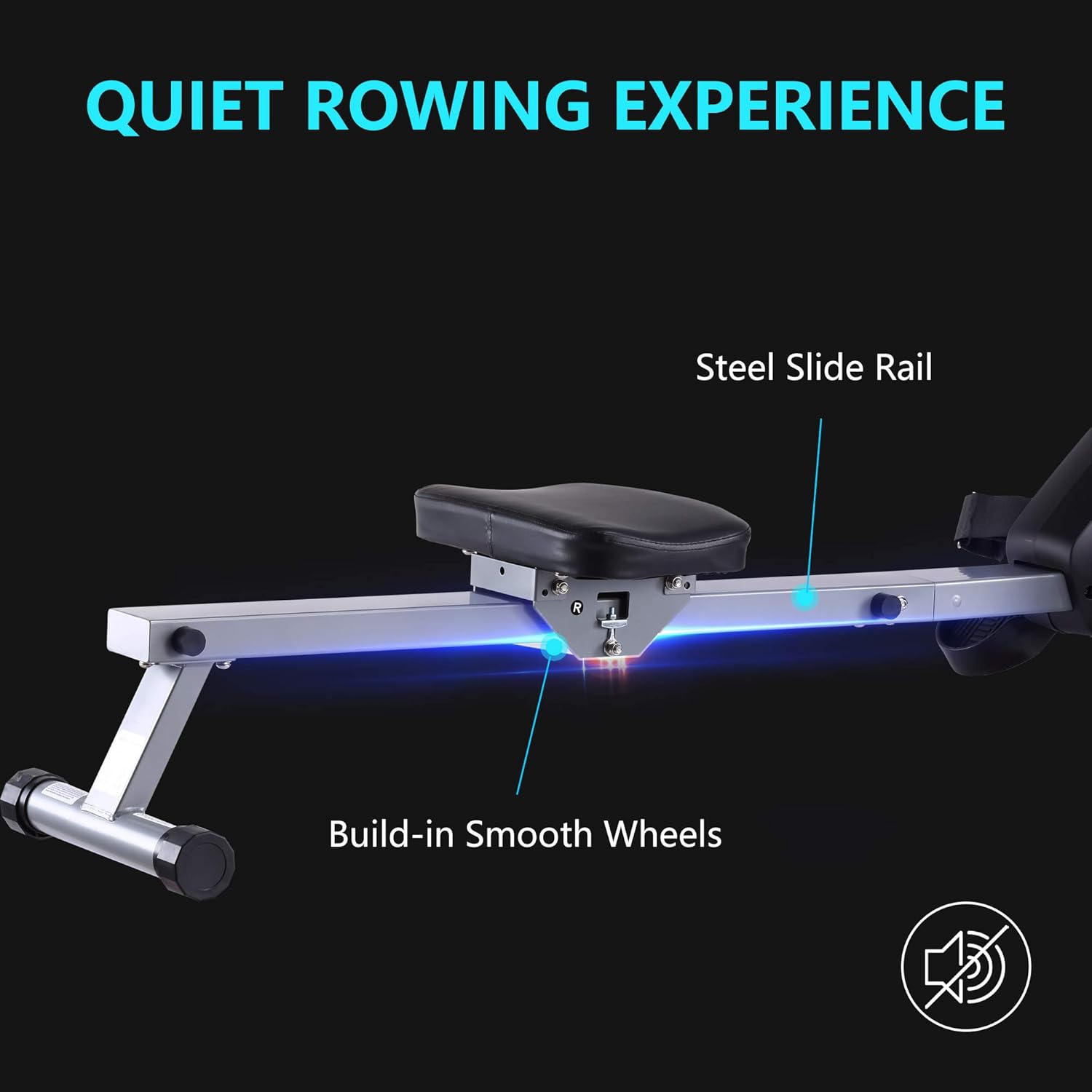 ECHANFIT Magnetic Rower Machine with 16-Level Silence Resistance for Whole Body Rowing with LCD Monitor for Home Gym, Cardio Exercise and Strength Training