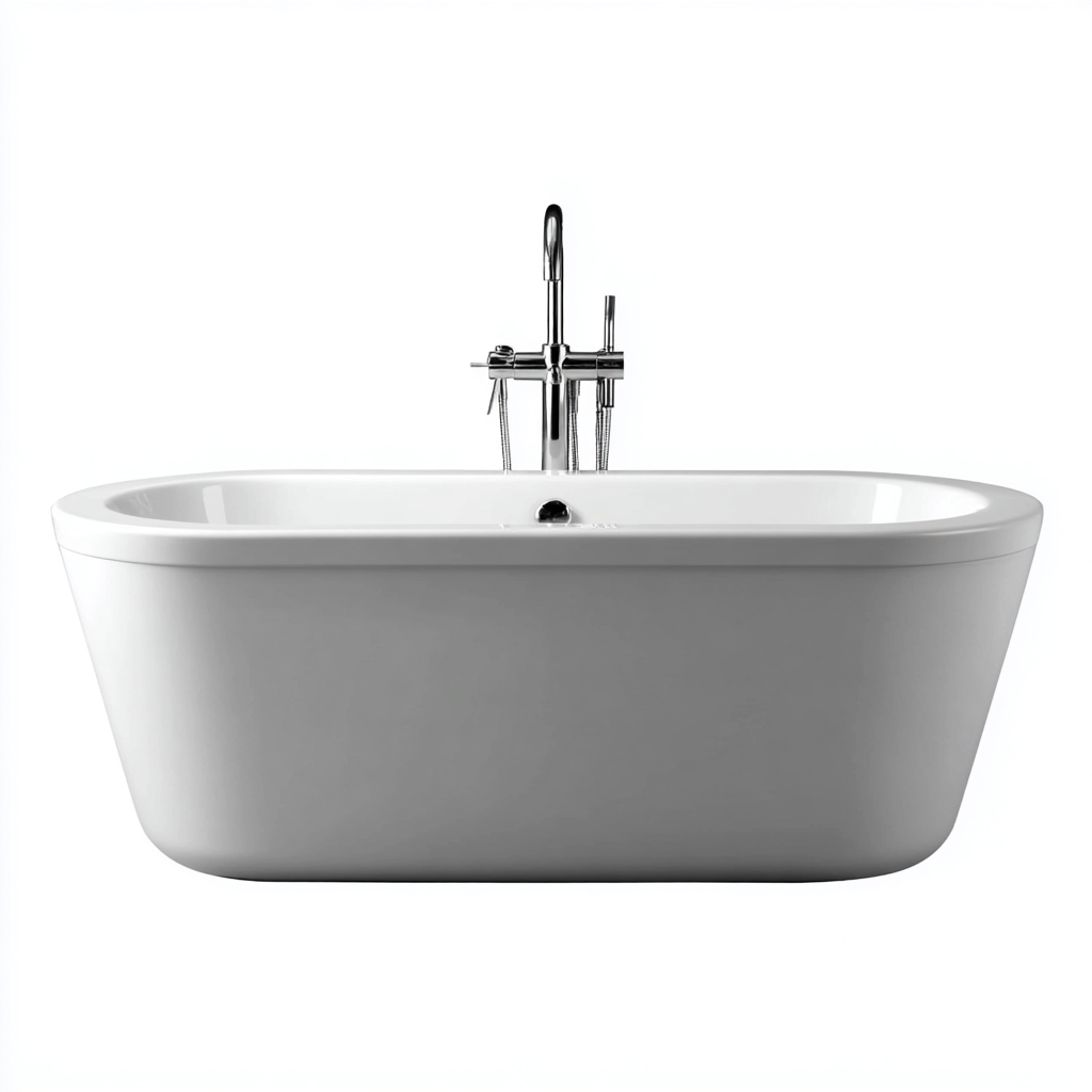 Bañera exenta acrílica 170x80x58 cm blanco para baño moderno - diseño contemporáneo-Javoraiahouse