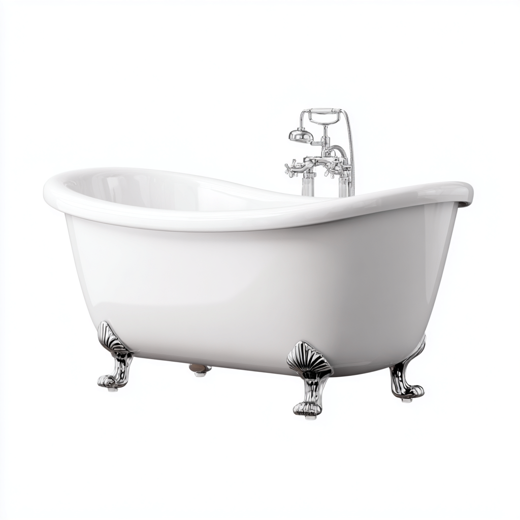 Bañera con patas acrílica 165x70x78 cm - blanco - para baño estilo clásico-Javoraiahouse