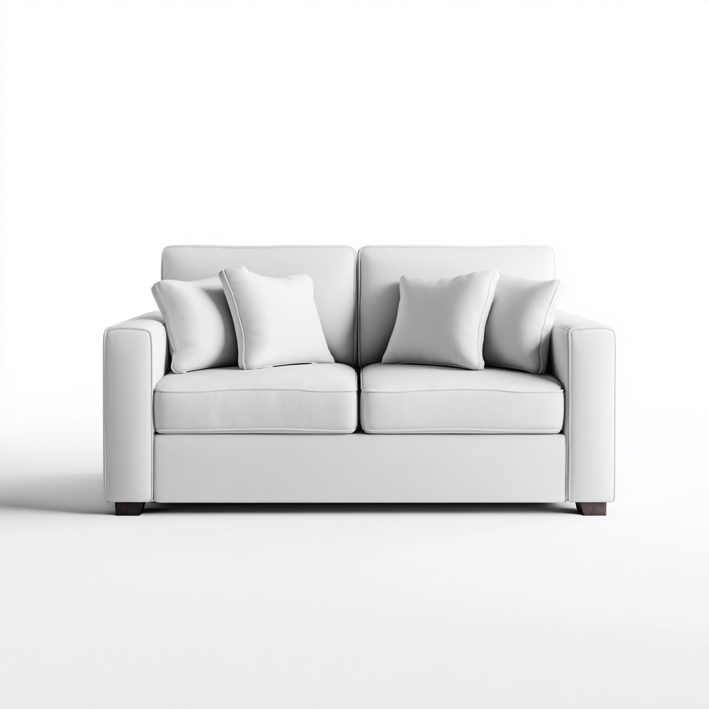 Sofá de 2 plazas cuero 155x88x82 cm - blanco - diseño moderno-Javoraiahouse