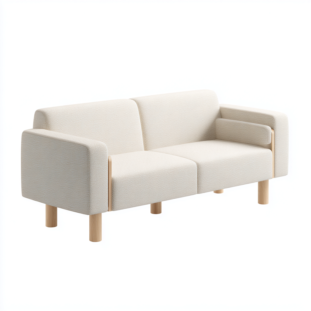 Sofá de 2 plazas tejido 170x92x82 cm - beige - diseño escandinavo-Javoraiahouse