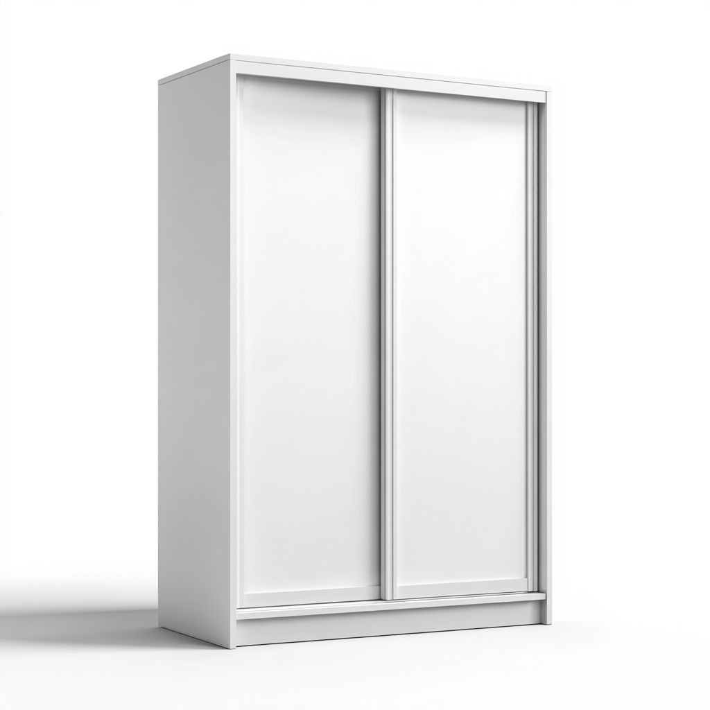 Armario madera 120x60x200 cm blanco - diseño moderno con puertas correderas-Javoraiahouse