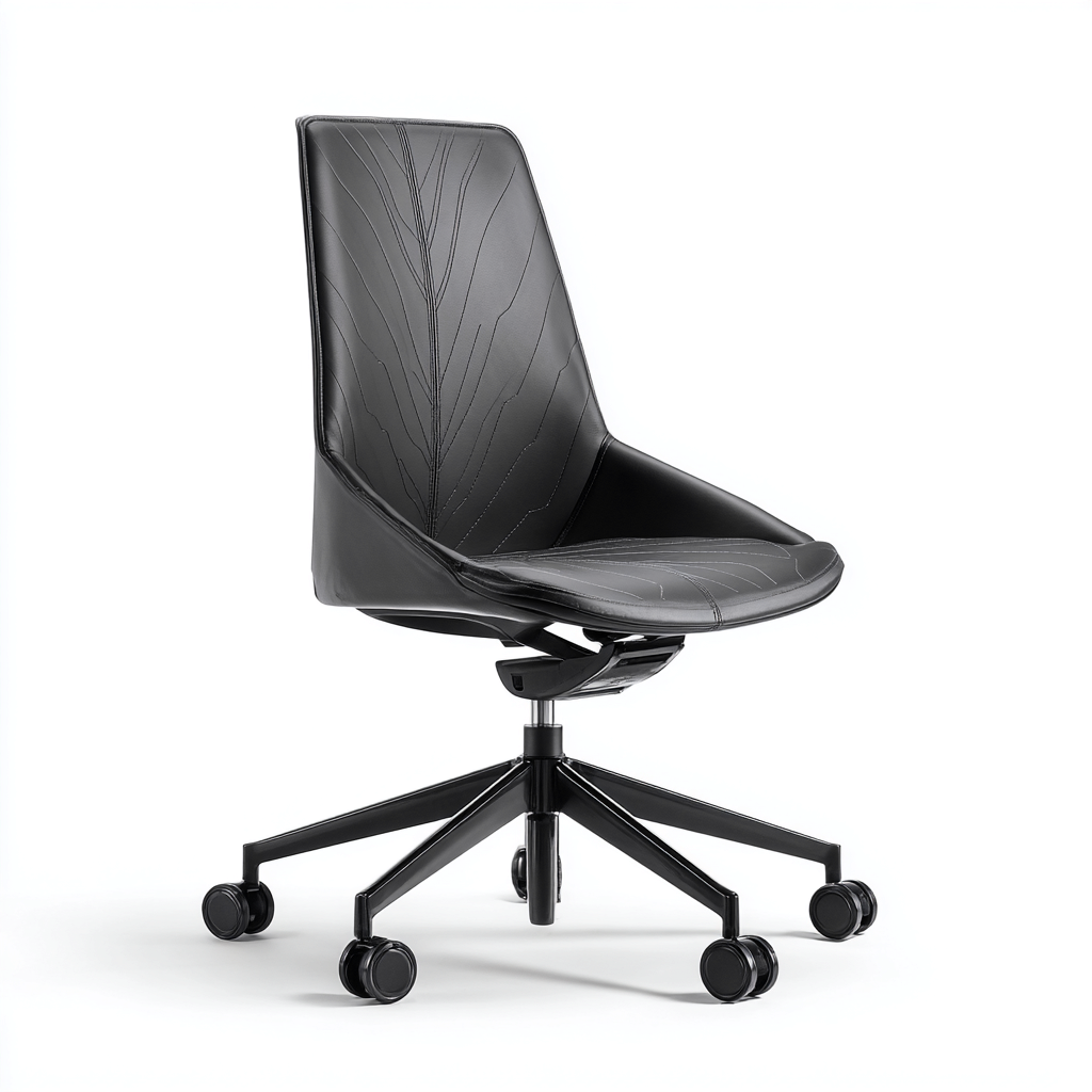 Silla de oficina piel sintética 58x58x90 cm negro diseño moderno-Javoraiahouse