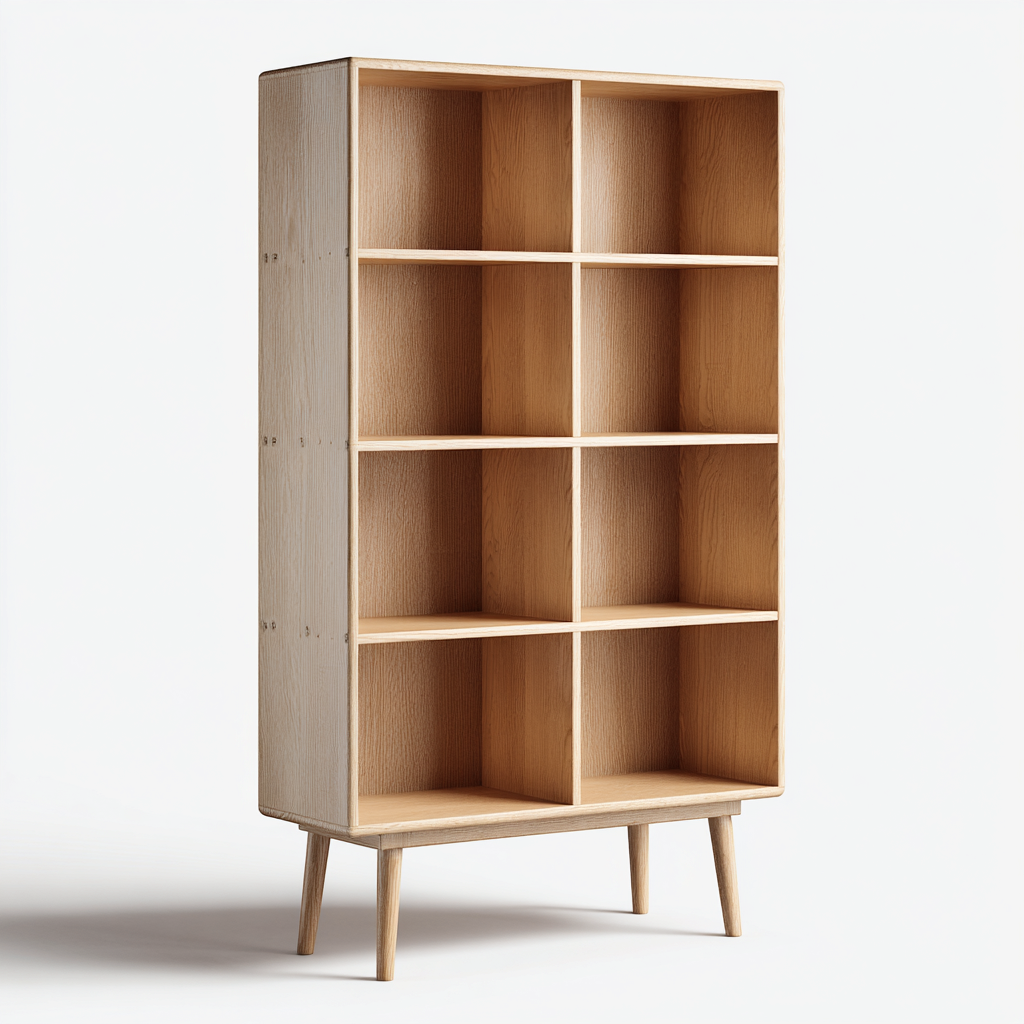 Estantería madera maciza 75x35x165 cm natural - con almacenamiento abierto - estilo nórdico-Javoraiahouse