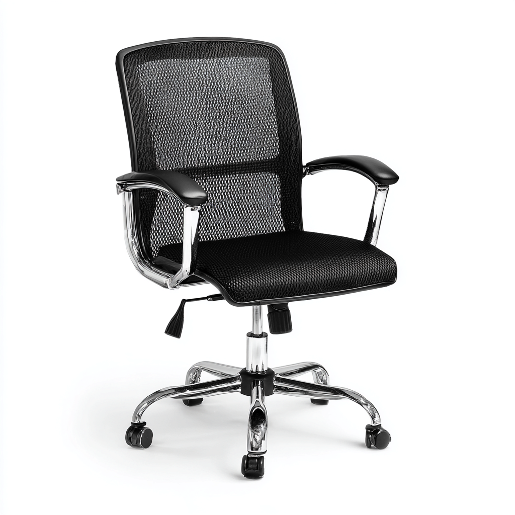 Sillas de oficina malla y estructura metálica 60x60x100 cm - negro - diseño ergonómico-Javoraiahouse